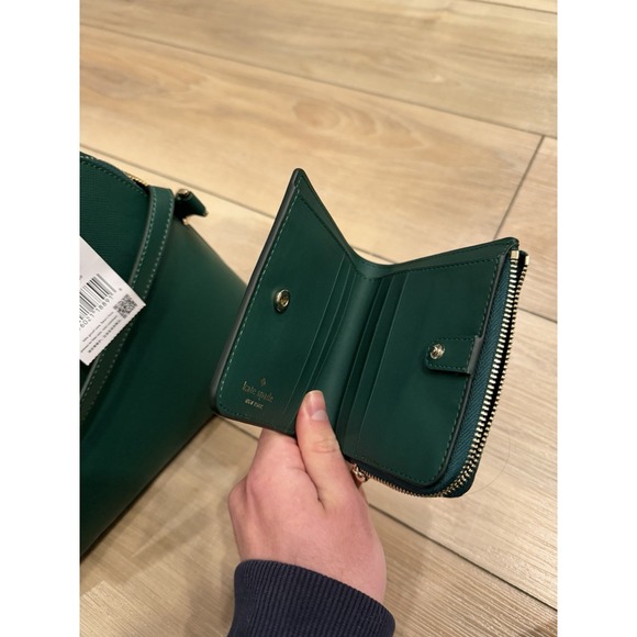Kate Spade Schuyler Medium Dome Satchel & Wallet Set Deep Jade Green NWT - Picture 5 of 7